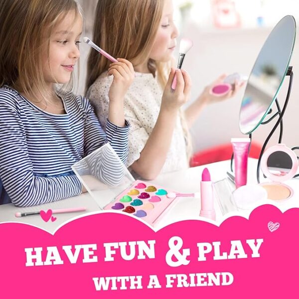 ULOVEME Kids Real Makeup Kit for Little Girls - Real, Non Toxic, Washable Make Up Toy - Umicorn Toys Gift for 3 4 5 6 7 8 9 10 12 Years Old Girls Birthday (Pink Umicorn) - Image 4