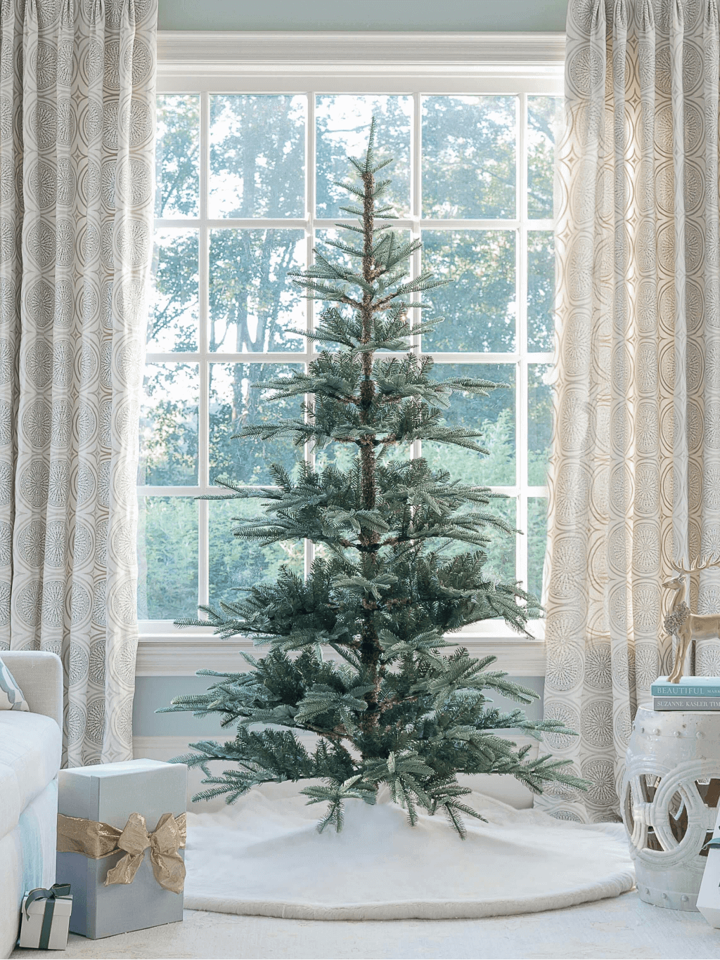 7' King Noble Fir Tree with Warm White LED Lights - OPEN BOX - FINAL SALE - Image 2