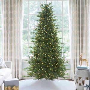 7.5' Alpine Fir Slim Artificial Christmas Tree with 650 Warm White LED Lights