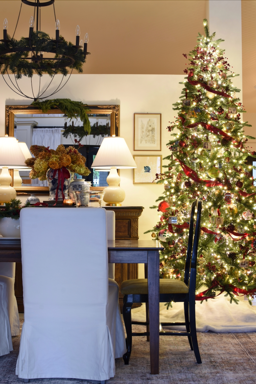 7.5' Alpine Fir Slim Artificial Christmas Tree with 650 Warm White LED Lights - Image 7