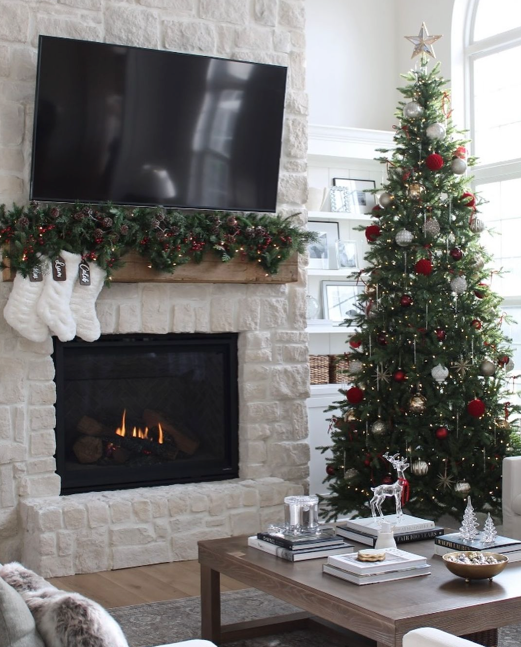 7.5' Alpine Fir Slim Artificial Christmas Tree with 650 Warm White LED Lights - Image 8