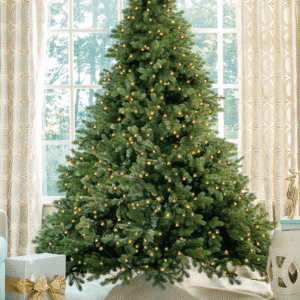 9' Cypress Spruce Artificial Christmas Tree with 2050 Warm White & Multi-Color LED Lights
