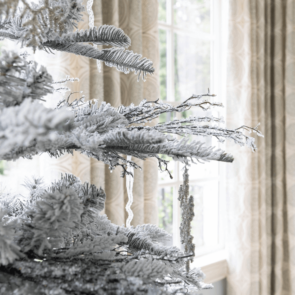 7' King Noble Flock Artificial Christmas Tree Unlit - FINAL SALE - Image 3