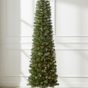9' Hancock Spruce Pencil Artificial Christmas Tree 600 Warm White LED Lights