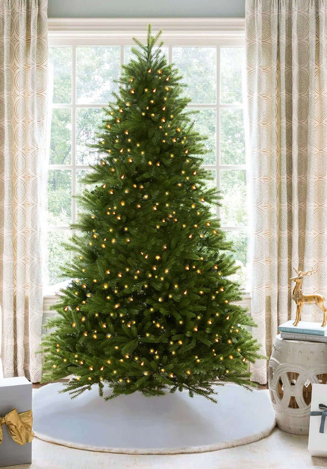 12' King Fraser Fir Tree 2300 Warm White & Multi-Color LED Lights - OPEN BOX - FINAL SALE