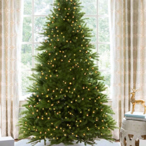 9' King Fraser Fir Artificial Christmas Tree with 1200 Warm White & Multi-Color LED Lights