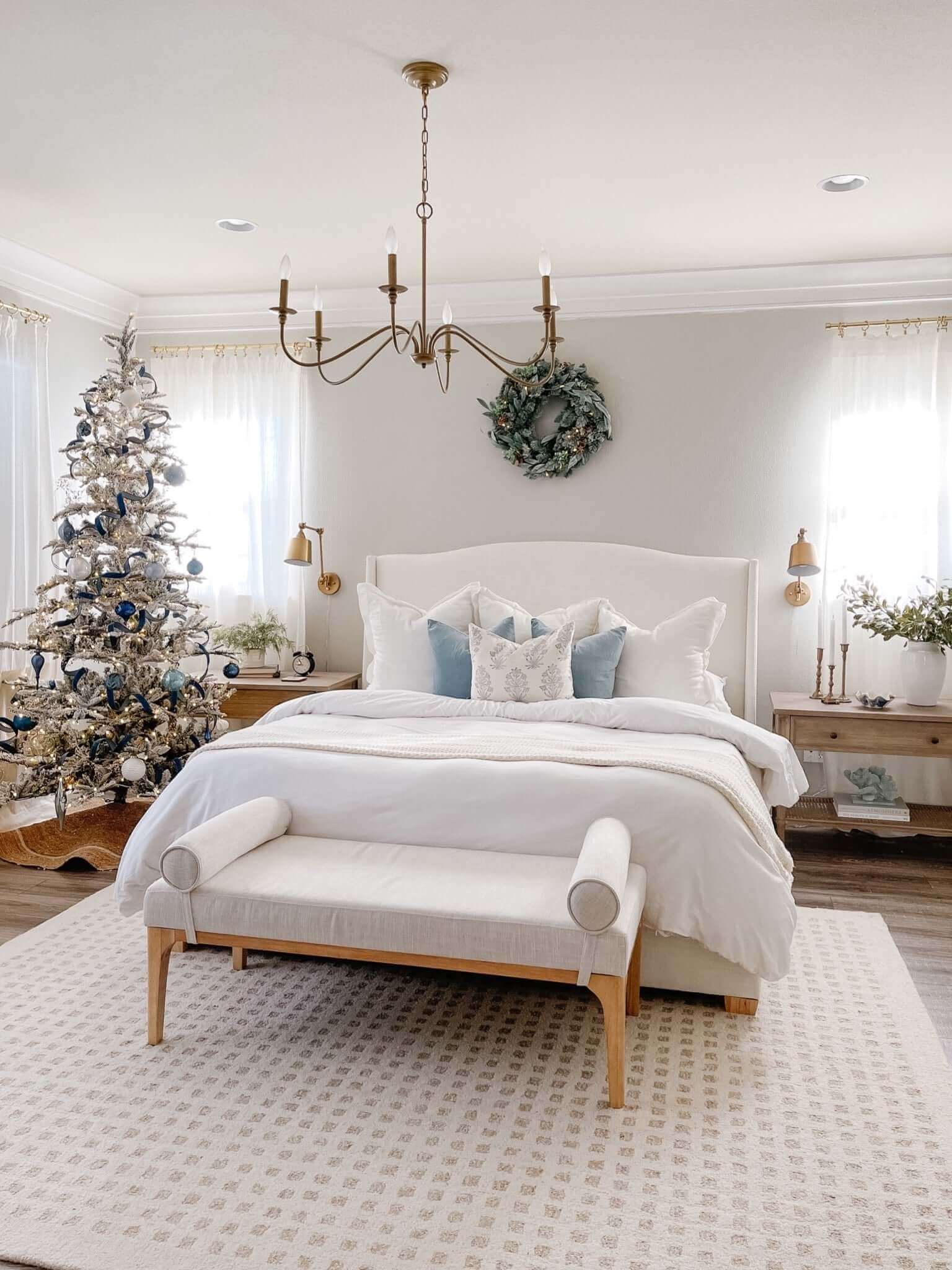 7' King Noble Flock Artificial Christmas Tree Unlit - FINAL SALE - Image 13