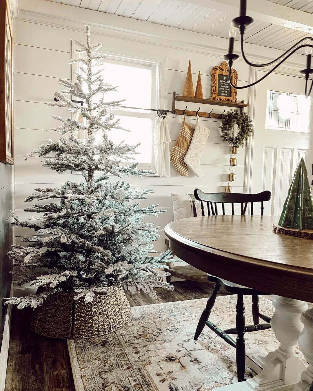 7' King Noble Flock Artificial Christmas Tree Unlit - FINAL SALE - Image 6