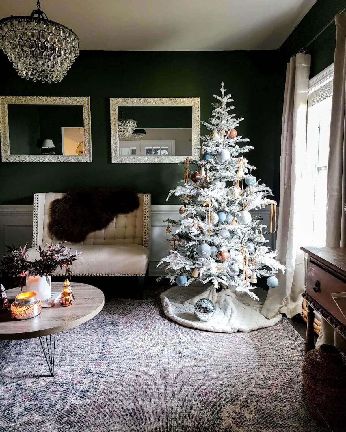 7' King Noble Flock Artificial Christmas Tree Unlit - FINAL SALE - Image 9