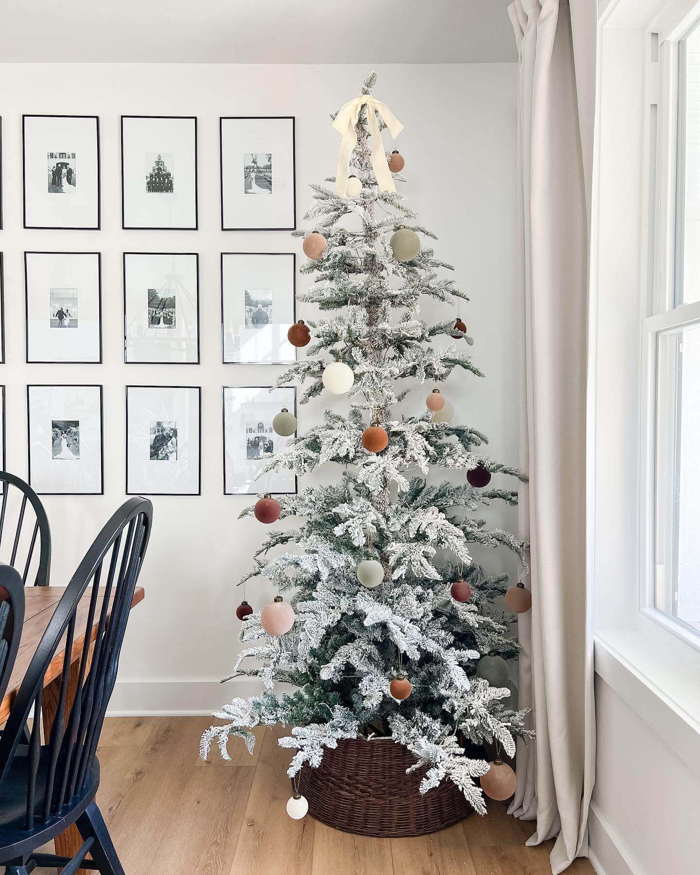 7' King Noble Flock Artificial Christmas Tree Unlit - FINAL SALE - Image 15