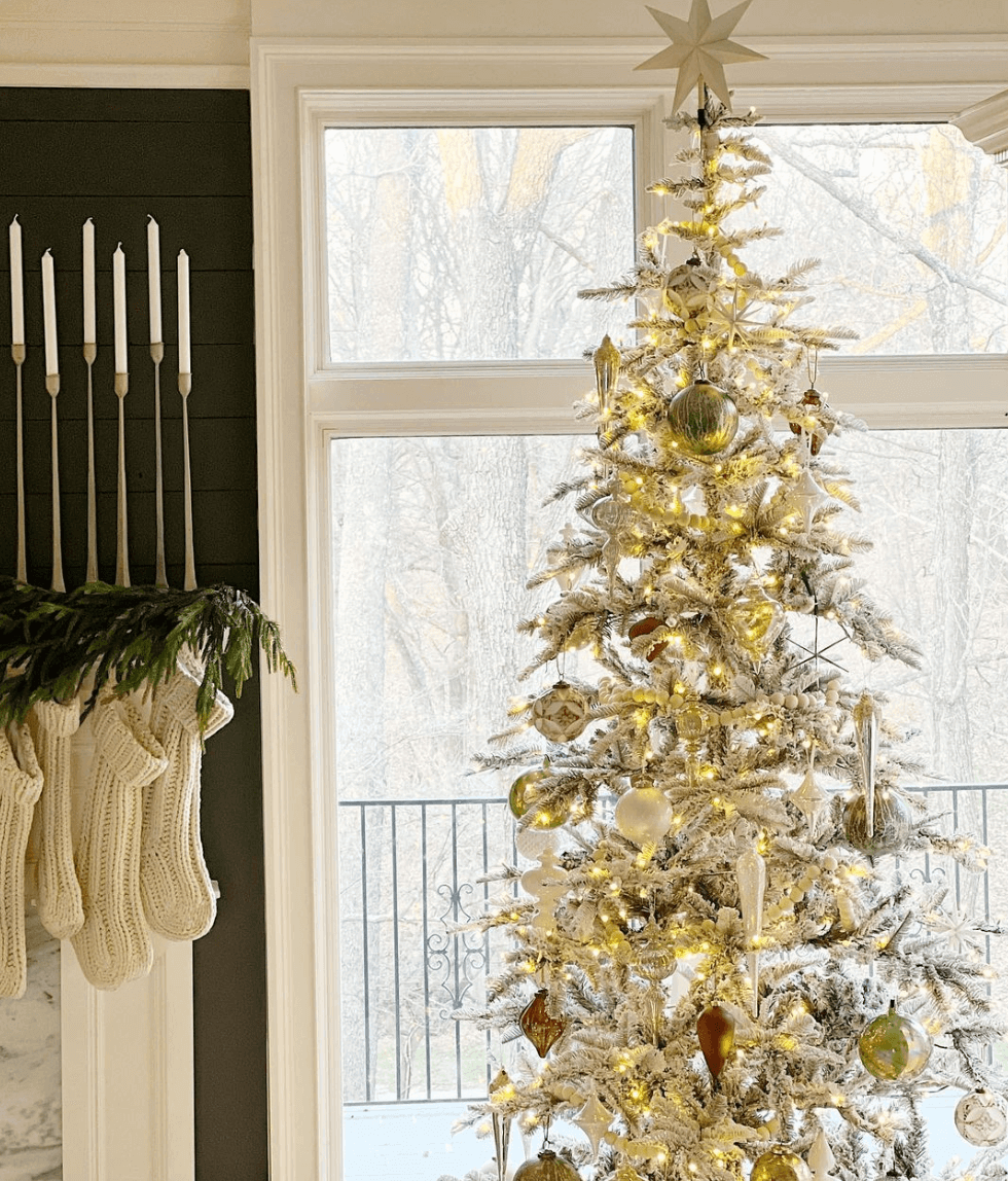 7' King Noble Flock Artificial Christmas Tree Unlit - FINAL SALE - Image 5