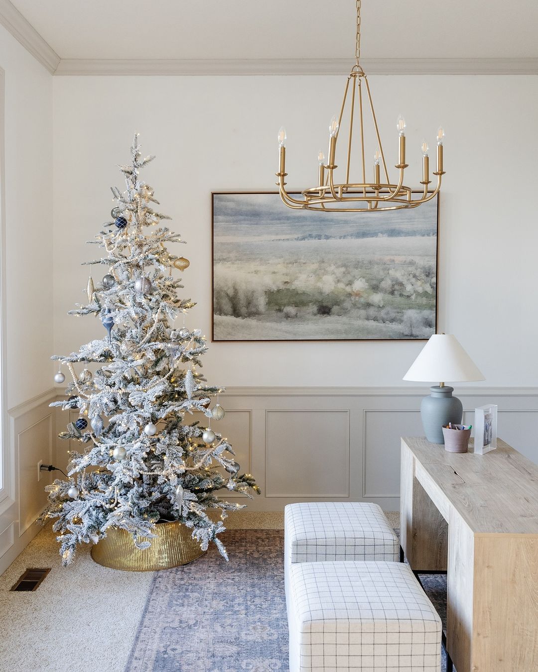 7' King Noble Flock Artificial Christmas Tree Unlit - FINAL SALE - Image 2