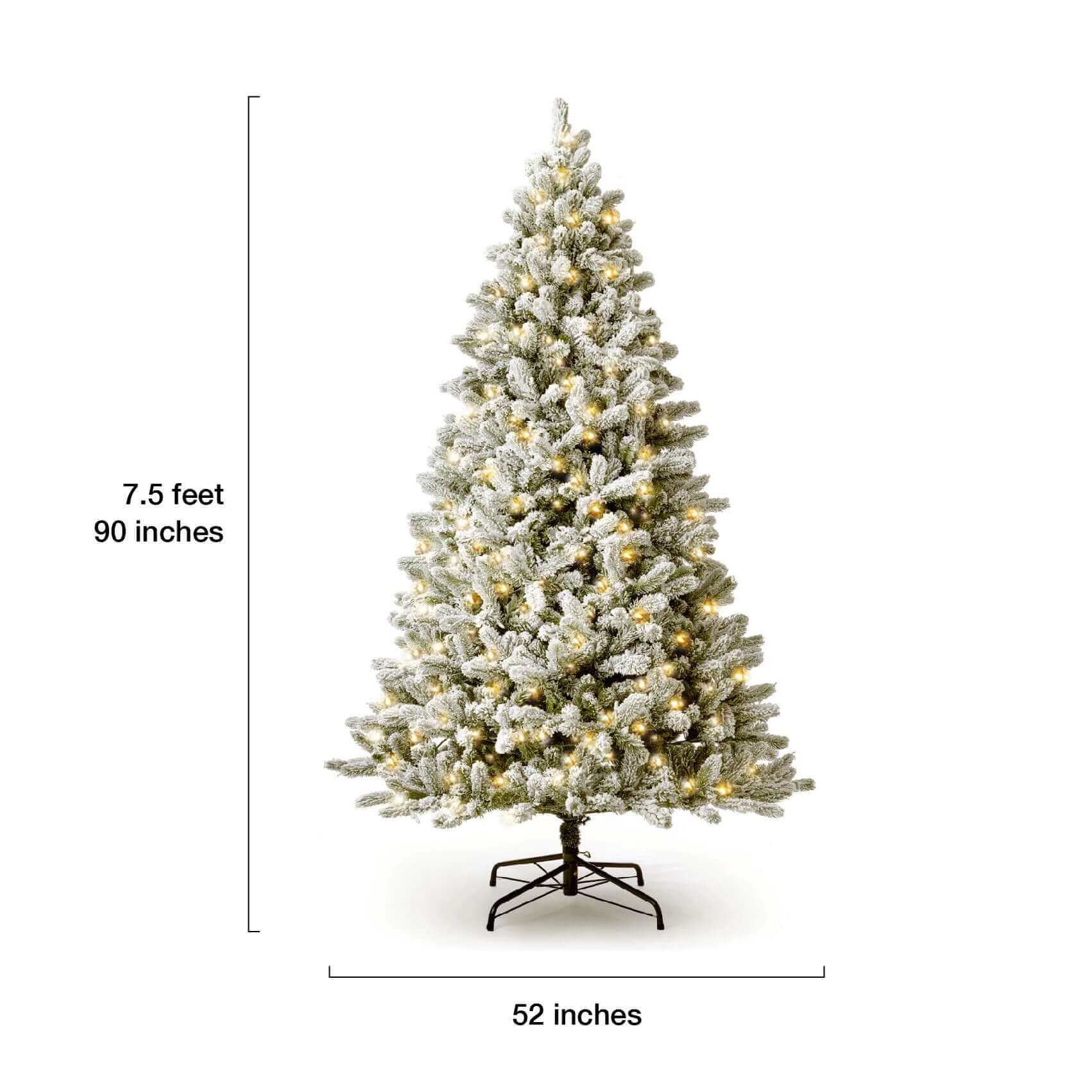 7.5' King Flock® Tree with Warm White LED Lights - OPEN BOX - FINAL SALE - Image 5