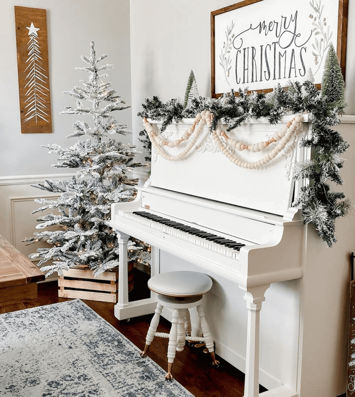 8' King Noble Flock Artificial Christmas Tree Unlit - FINAL SALE - Image 5