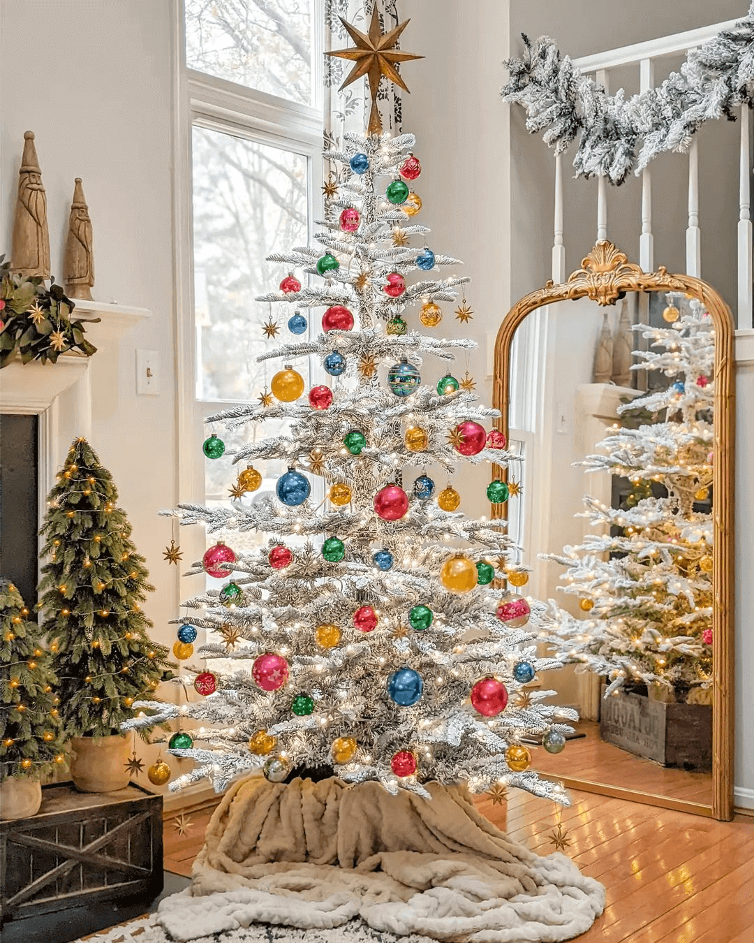 8' King Noble Flock Artificial Christmas Tree Unlit - FINAL SALE - Image 6