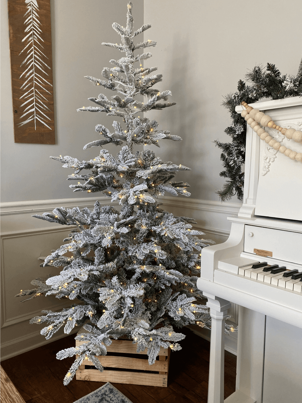 7' King Noble Flock Artificial Christmas Tree Unlit - FINAL SALE - Image 8