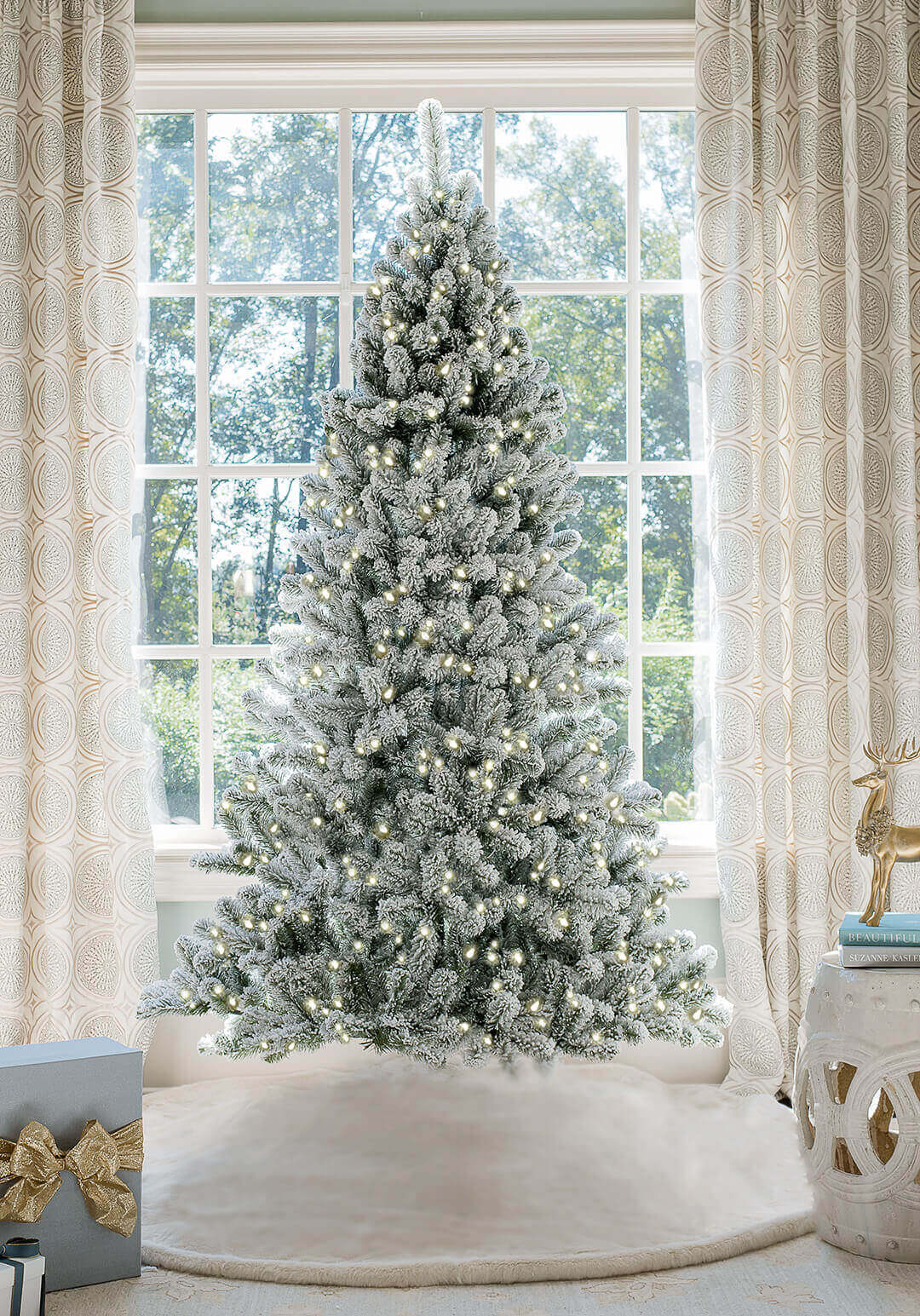 6' Prince Flock® Tree with Warm White LED Lights - OPEN BOX - FINAL SALE