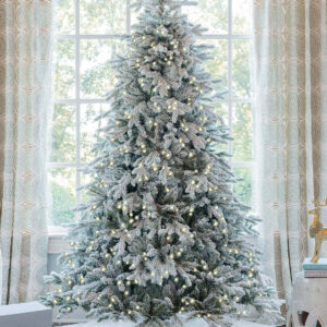 12' Queen Flock® Artificial Christmas Tree with 1700 Warm White LED Lights