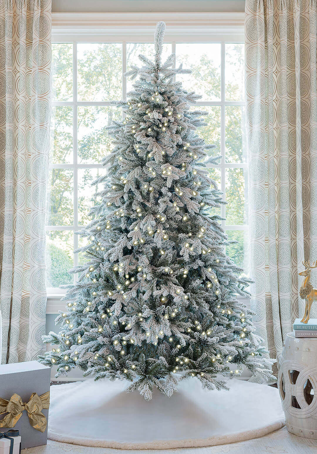9' Queen Flock® Tree with Warm White LED Lights - OPEN BOX - FINAL SALE