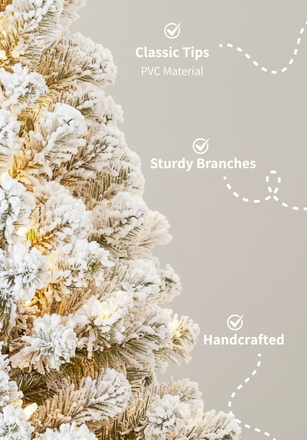 10' Prince Flock® Artificial Christmas Tree with 750 Warm White LED Lights - Image 5