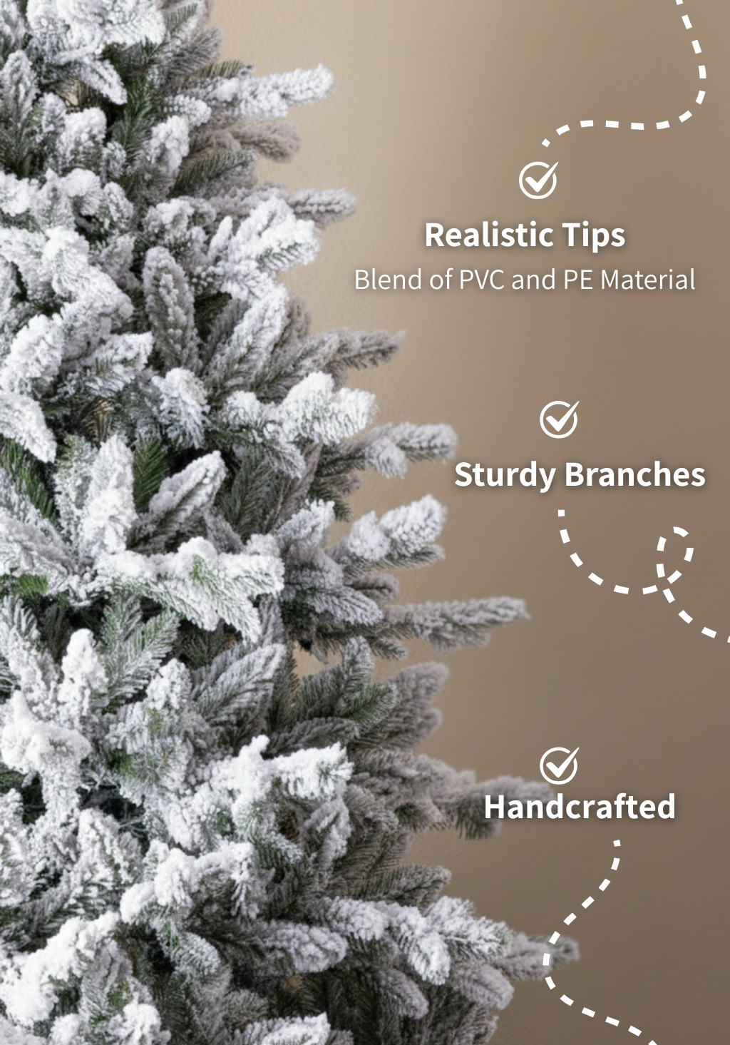 8' Queen Flock® Slim Artificial Christmas Tree With 700 Warm White LED Lights - Image 4