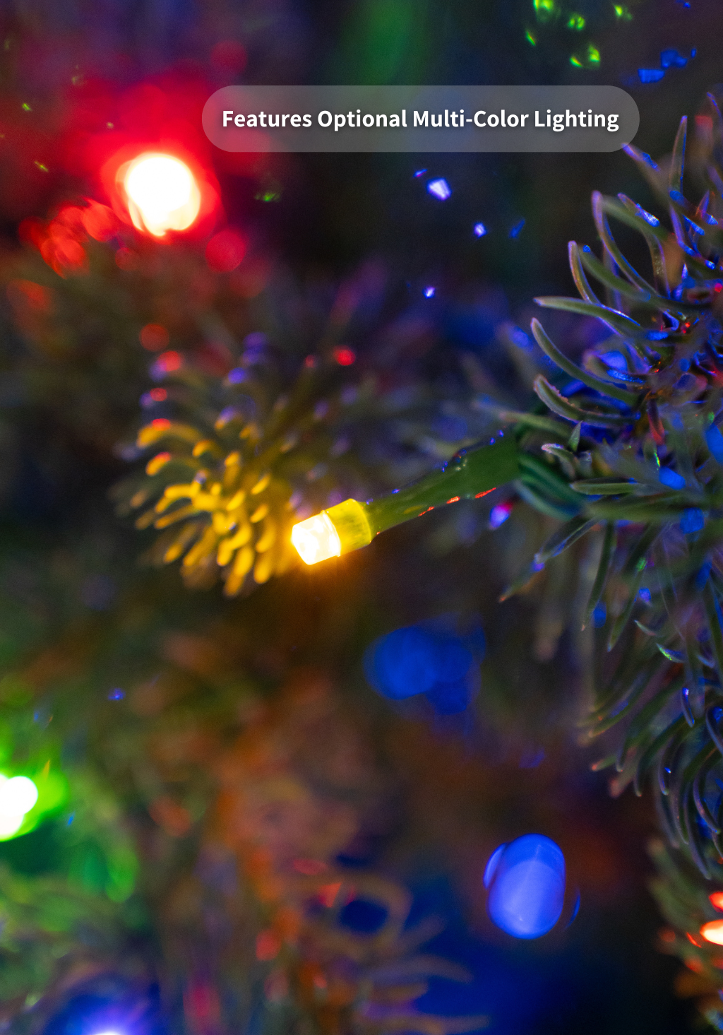 6.5' Royal Fir Artificial Christmas Tree with 850 Warm White & Multi-Color LED Lights - Image 10