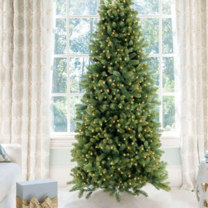 6.5' Royal Fir Slim Artificial Christmas Tree with 500 Warm White & Multi-Color LED Lights