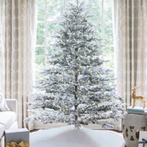 9' Rushmore Flock Artificial Christmas Tree 1000 Warm White LED Lights