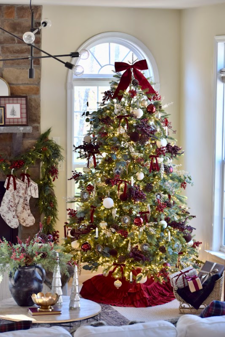 6.5' Silverpeak Fir™ Artificial Christmas Tree 2500 Warm White & Multi-Color Twinkle LED Lights - Image 3