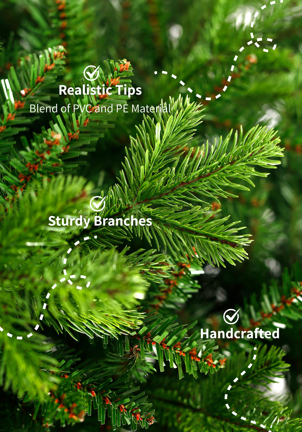 6.5' Scarlet Fir Tree with Warm White LED Lights - OPEN BOX - FINAL SALE - Image 4