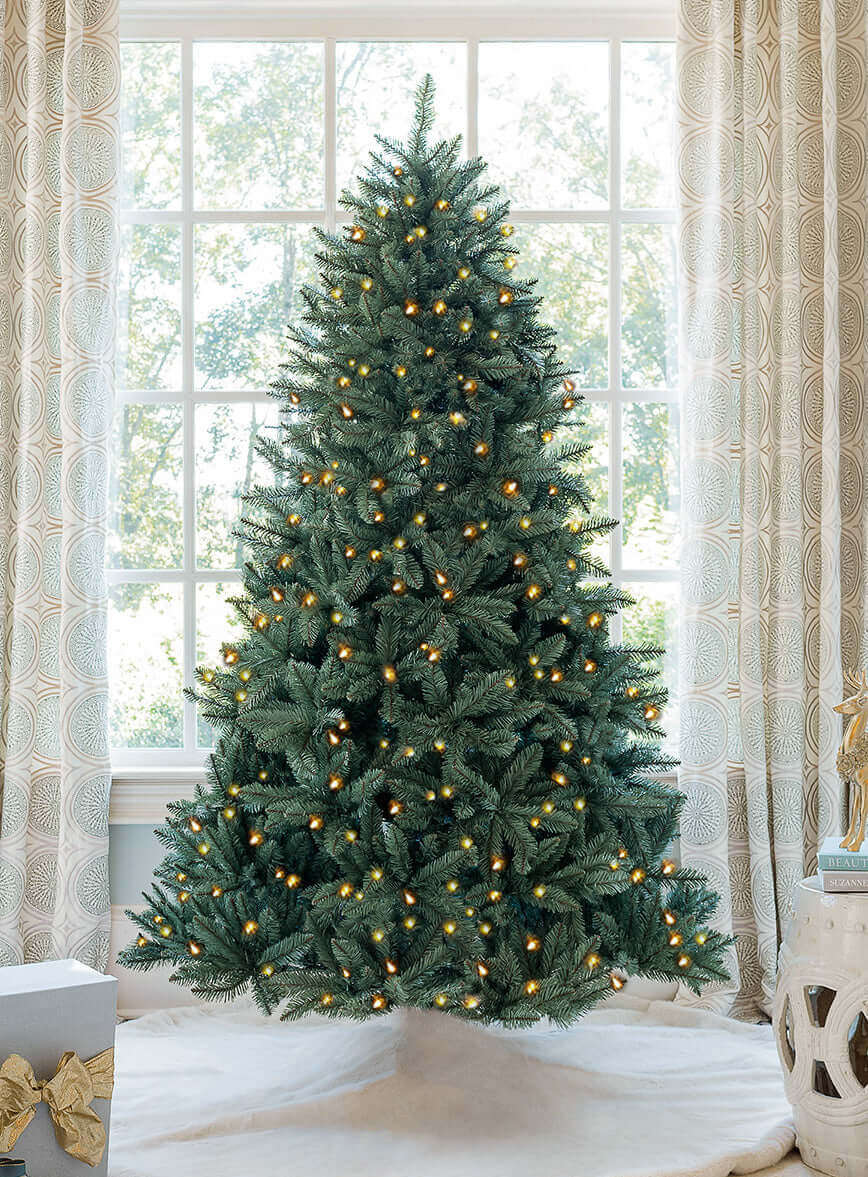 7' Tribeca Blue Spruce Tree with Warm White LED Lights - OPEN BOX - FINAL SALE
