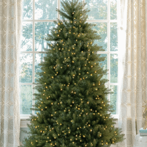 7.5' Yorkshire Fir Artificial Christmas Tree with 600 Warm White LED Lights