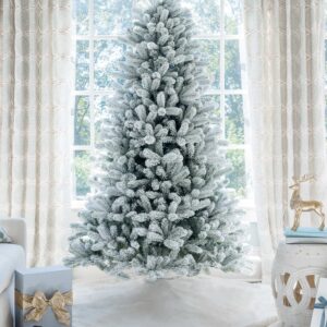 9' King Flock® Artificial Christmas Tree Unlit