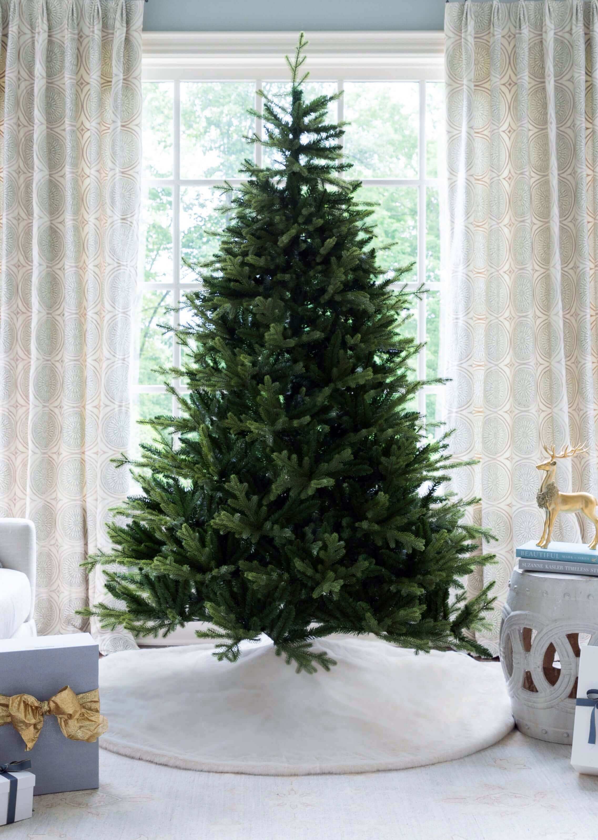6.5' Scarlet Fir Tree with Warm White LED Lights - OPEN BOX - FINAL SALE - Image 2