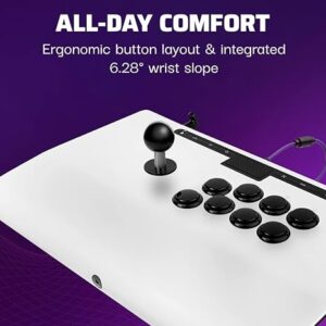 Victrix Pro FS Playstation Esports Fight Stick for PS4, PS5, PC, Durable Aluminum, Sanwa Denshi Buttons, Ergonomic Wrist Slope, Detachable Joystick, Tournament Grade for Fighting Games (White)