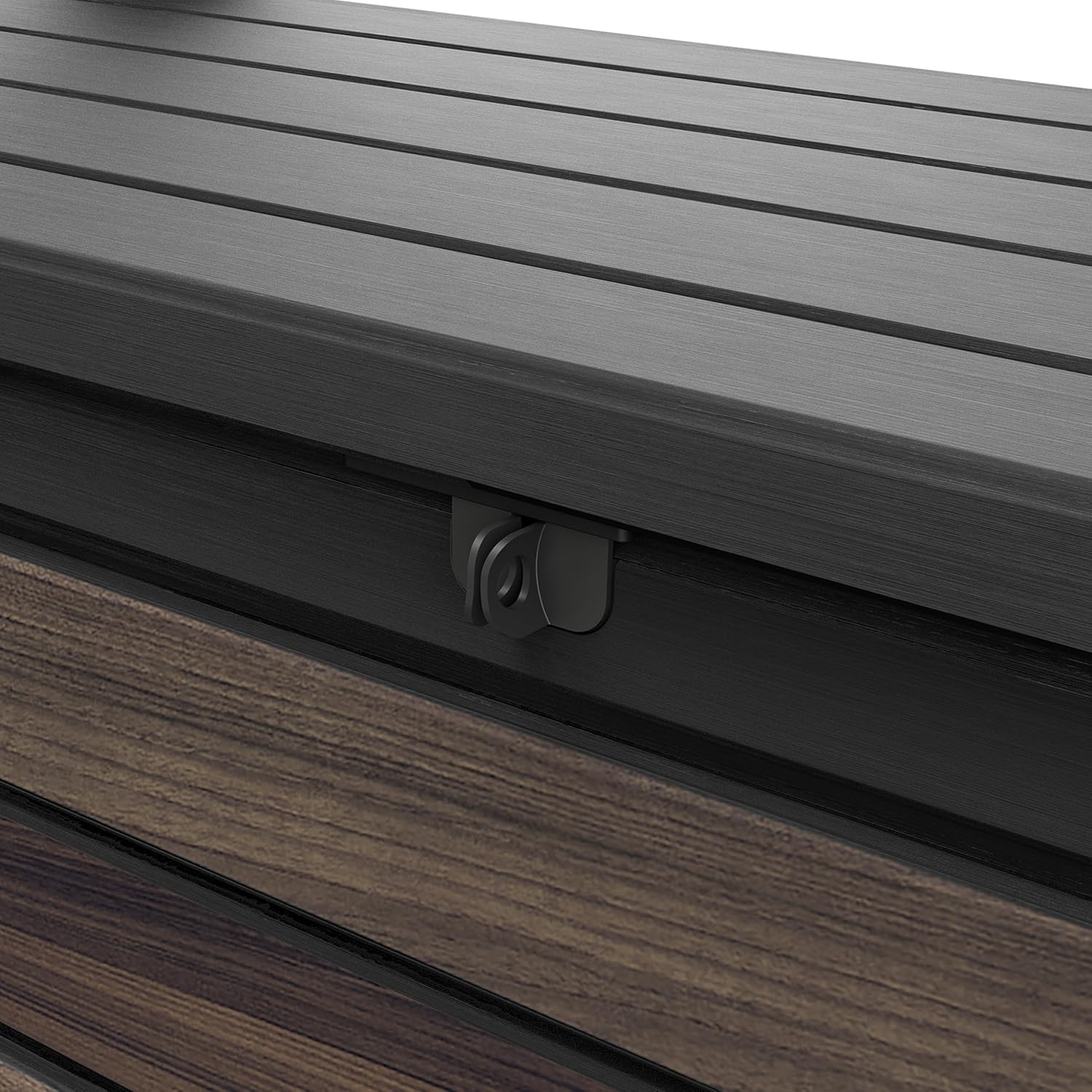 Outdoor Storage Bench 227L | Seats 2 Adults | DecoCoat Wood-Look Resin | Waterproof & Ventilated | All-Weather UV Resistant - Image 2